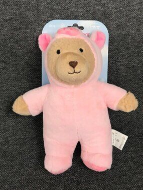 NWT Pink Dexy Paws 9" Piggles Bear Toy w/ Squeaker & Crinkle Sounds